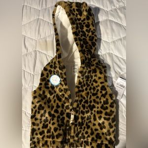 Carters 12 month leopard print sleeveless hooded vest with ears